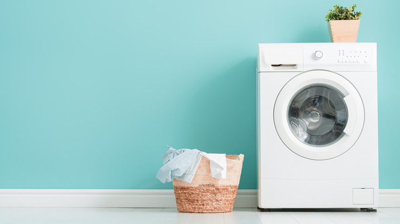 baby blue laundry room