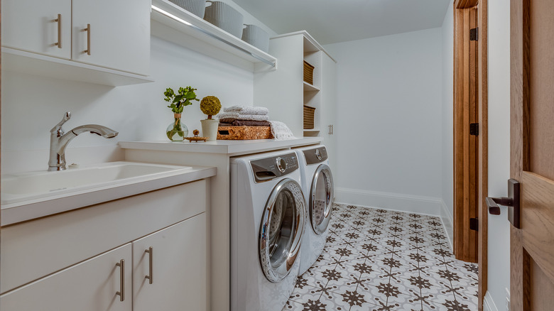 white laundry room