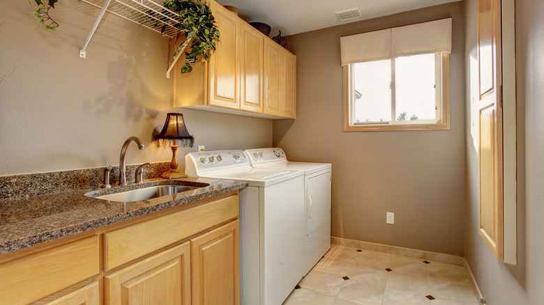 light brown laundry room