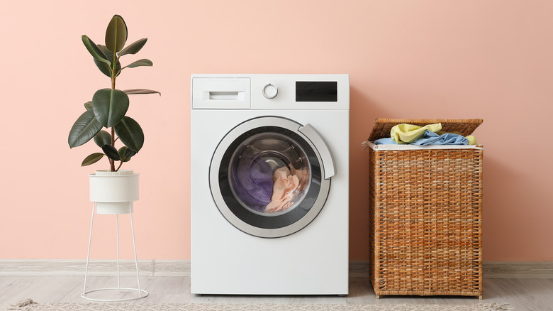 light pink laundry room