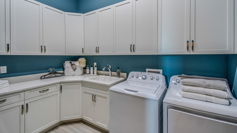 turquoise laundry room