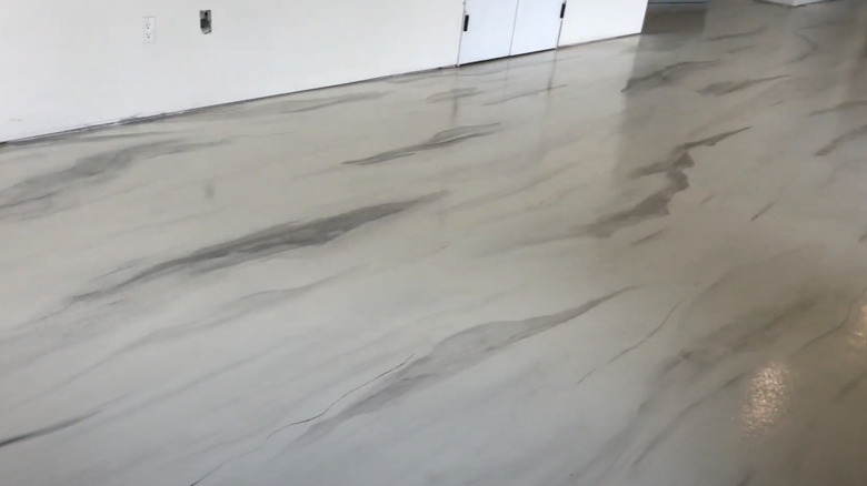 neutral faux marble on floor