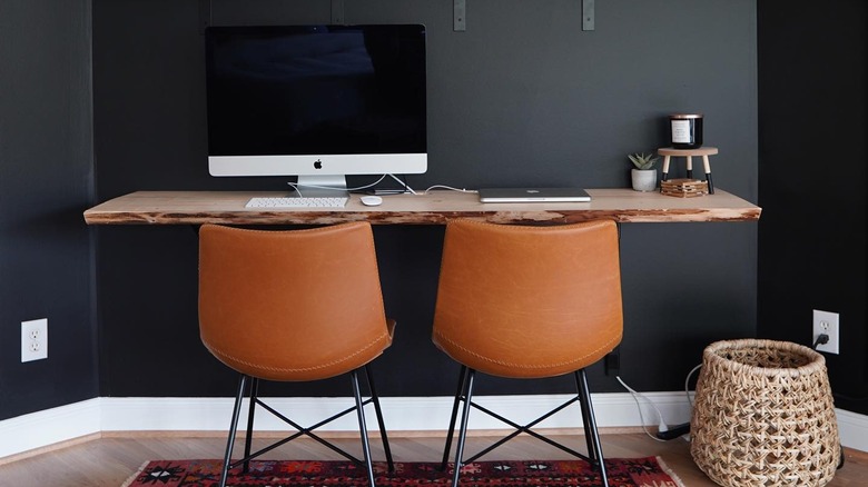 Black boho office