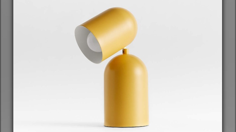 Short yellow desk lamp