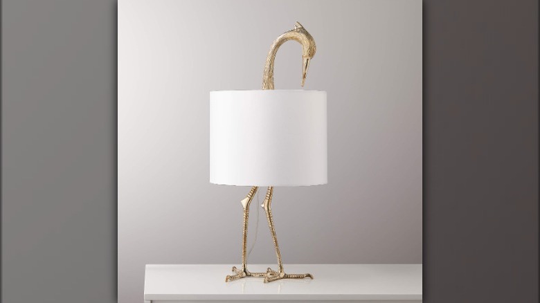 Golden bird table lamp