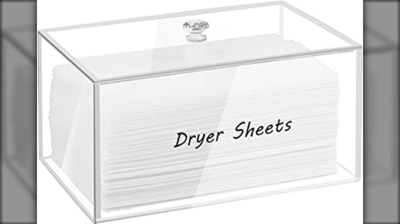 Glass dryer sheet box