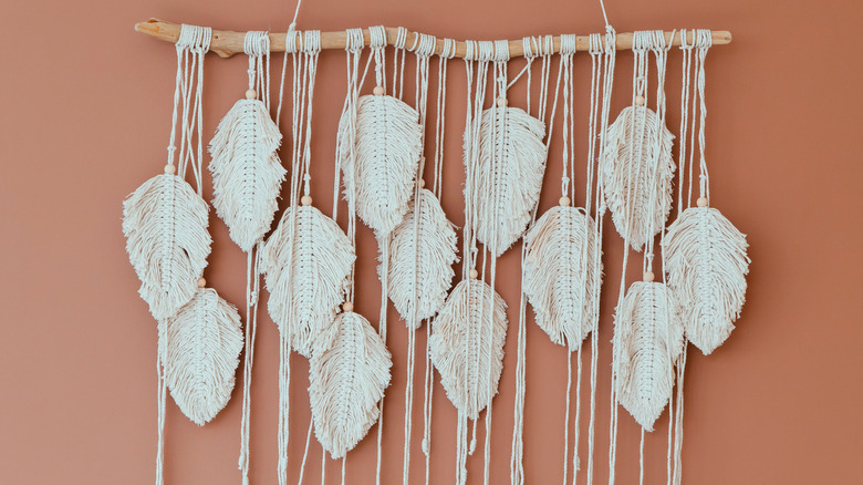 Hanging macrame art 