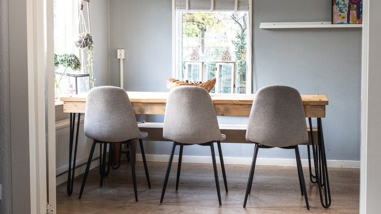 Table with chairs and bench