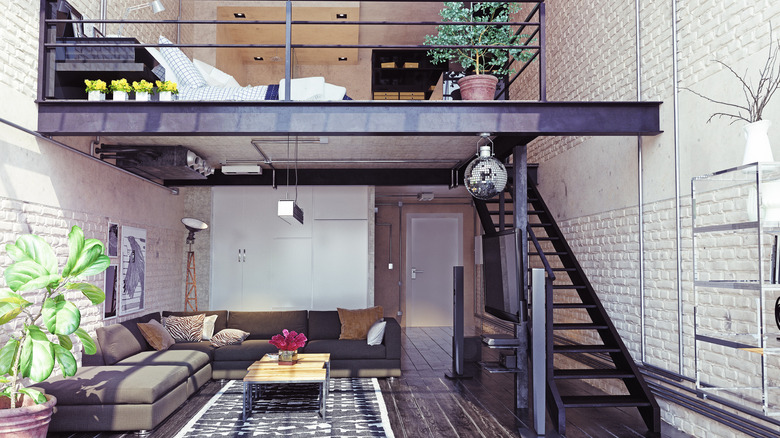Contemporary loft apartment bed 