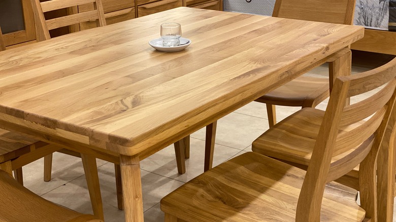 Solid wood dining table