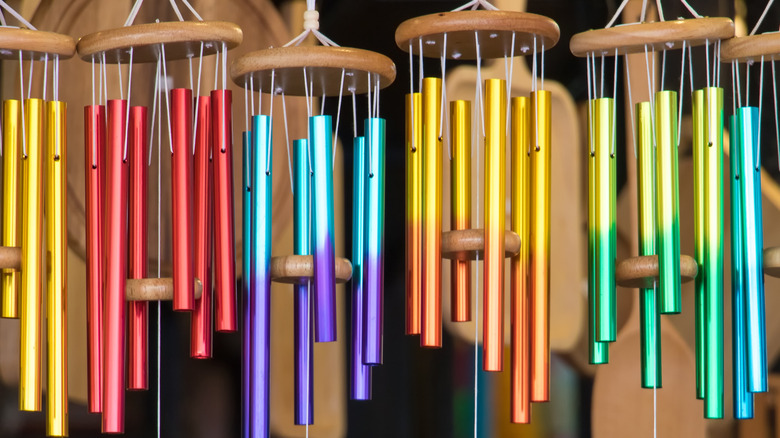 colorful wind chimes