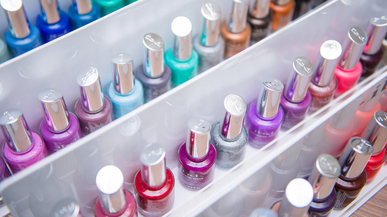 nail polish on shelves