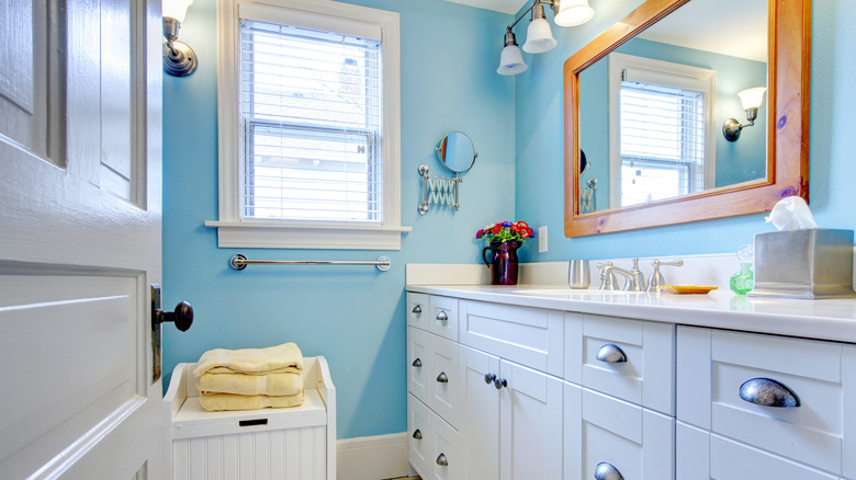 Baby blue bathroom