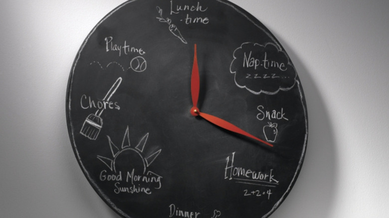 Chalkboard painted wall clock