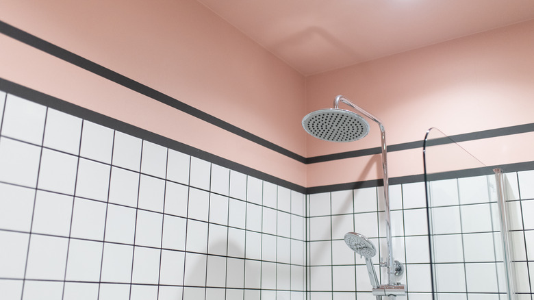 pink and white bathroom