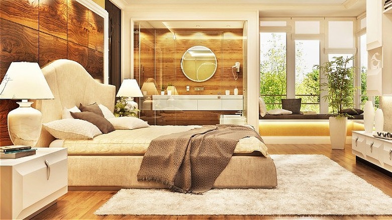 Brown and beige bedroom 