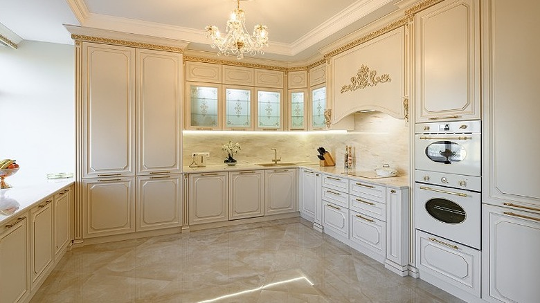 Elegant champagne gold kitchen