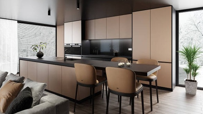 Black and gold kitchen