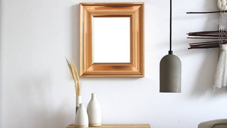 Rose gold mirror frame