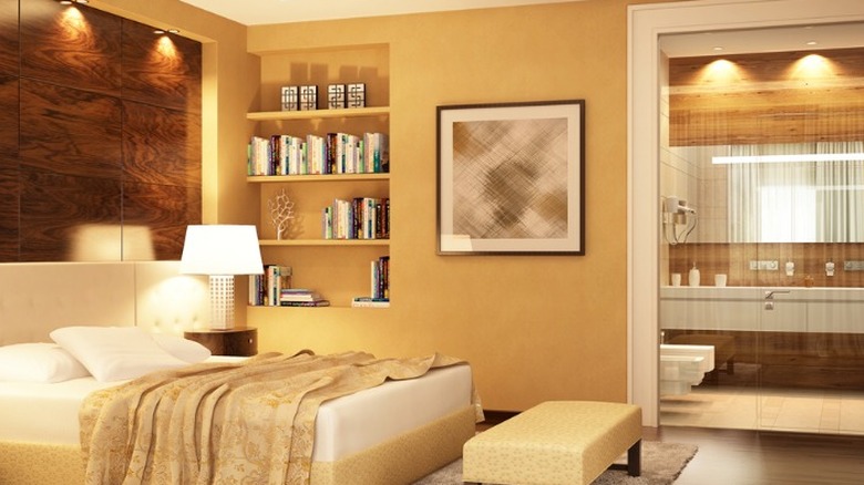 Bright, golden bedroom 