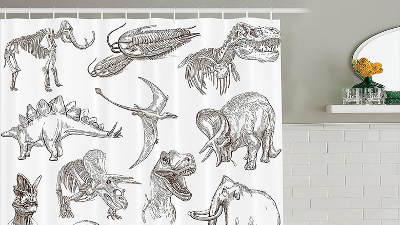 dinosaur curtain