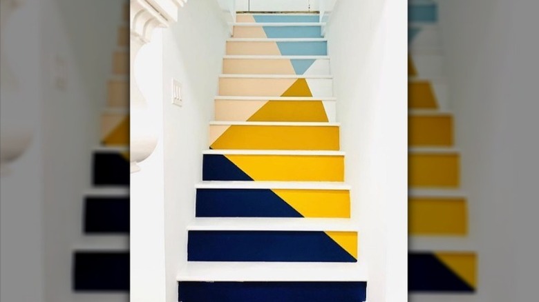 Painted stairway risers