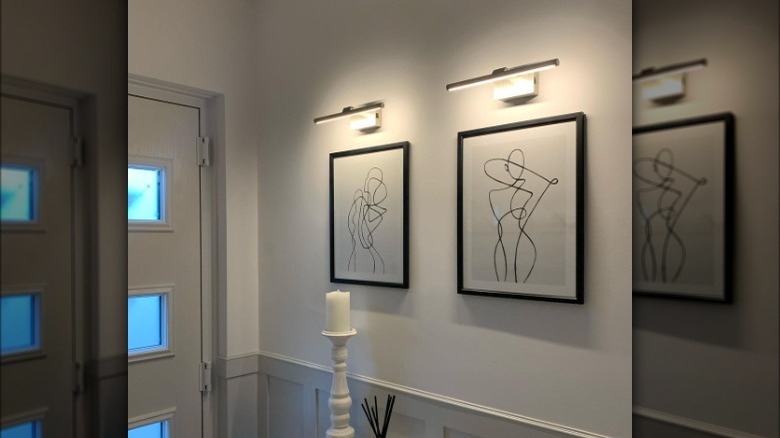Picture lights on wall