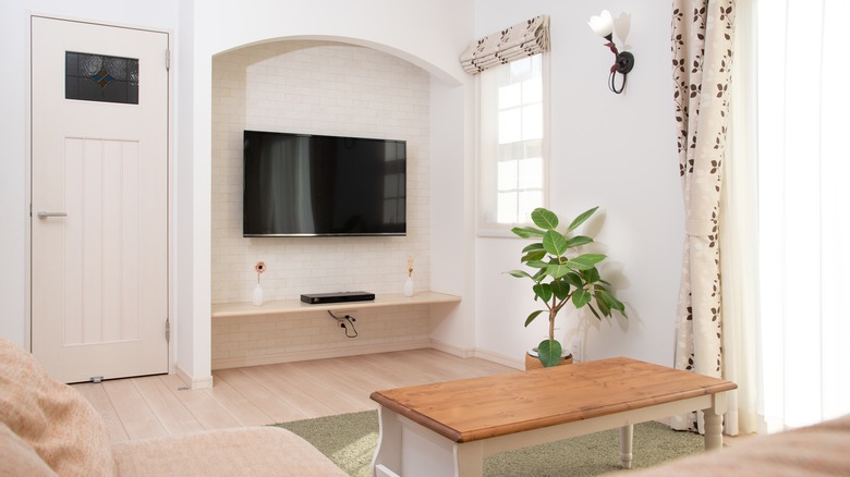 TV inside an arched cubby