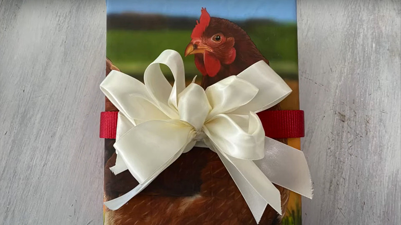 gift wrapped in feed bag