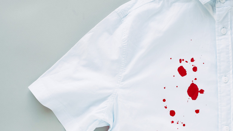 blood stains on white shirt