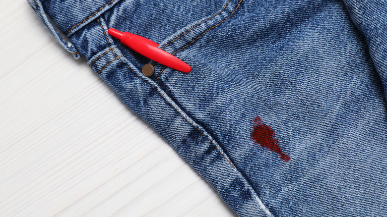 red pen leaked in pocket