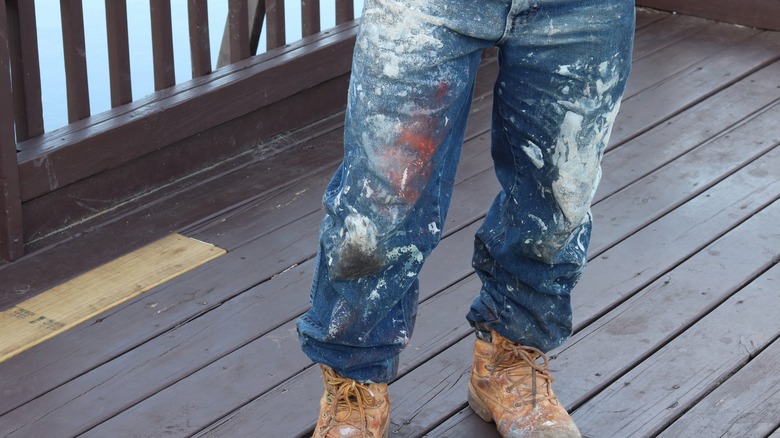 paint splattered jeans