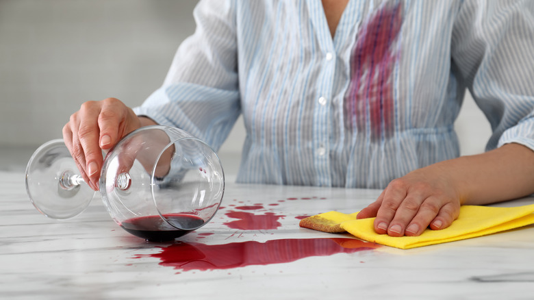 red wine spilled on shirt