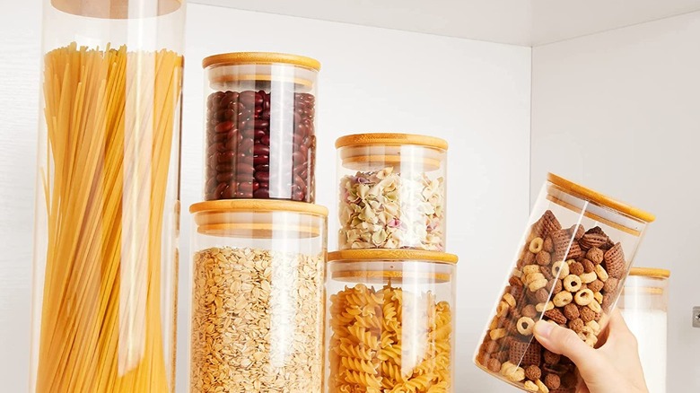 Dry pantry goods in jars