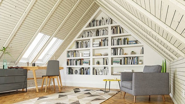 Contemporary alcove library