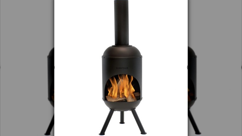 Round chiminea with three legs