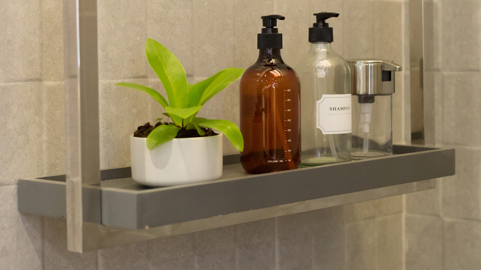 Minimalist Black Bathroom Shelf, White Shower Shelf, Modern Metal Wall Shelf,  Modern Bathroom Accessories 