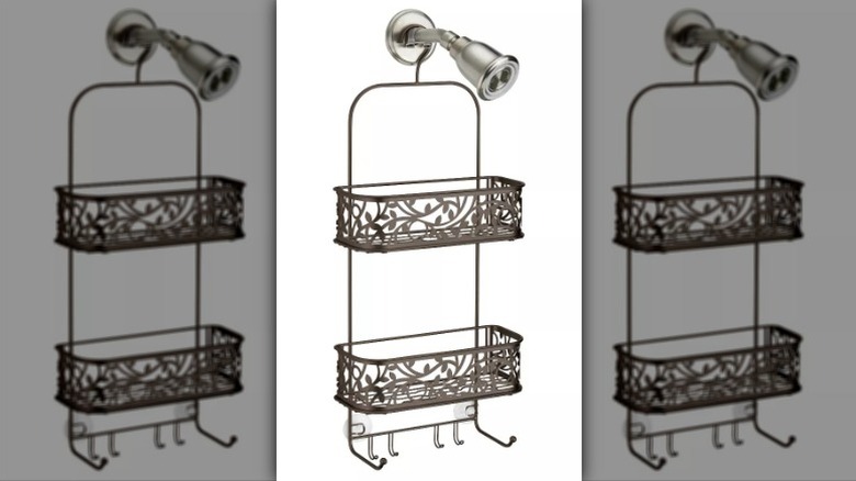 Shower shelf with vine decoration