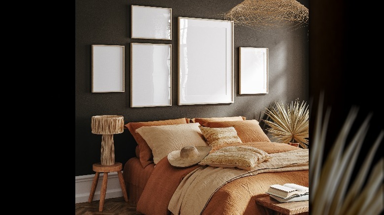 Black and orange bedroom