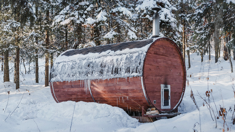 round barrel sauna