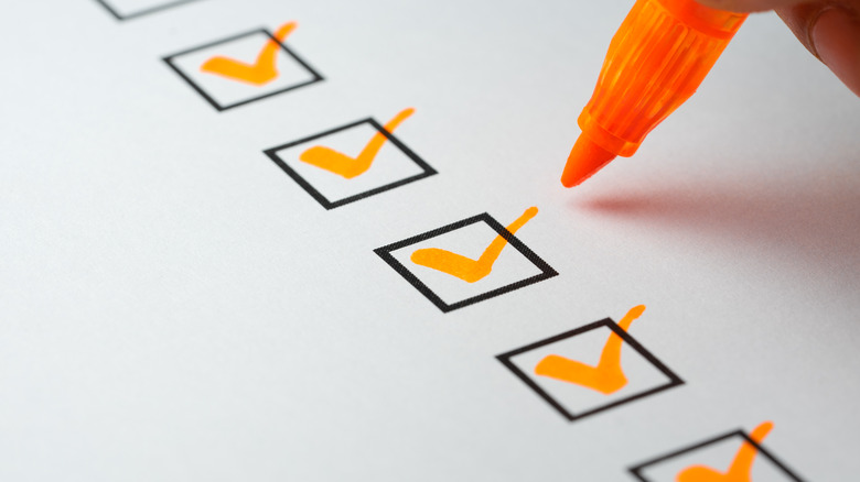 checklist with checkmarks