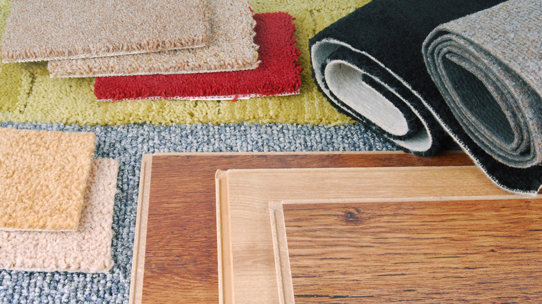 rug and hardwood flooring samples