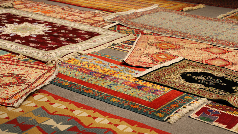 multiple patterned rugs