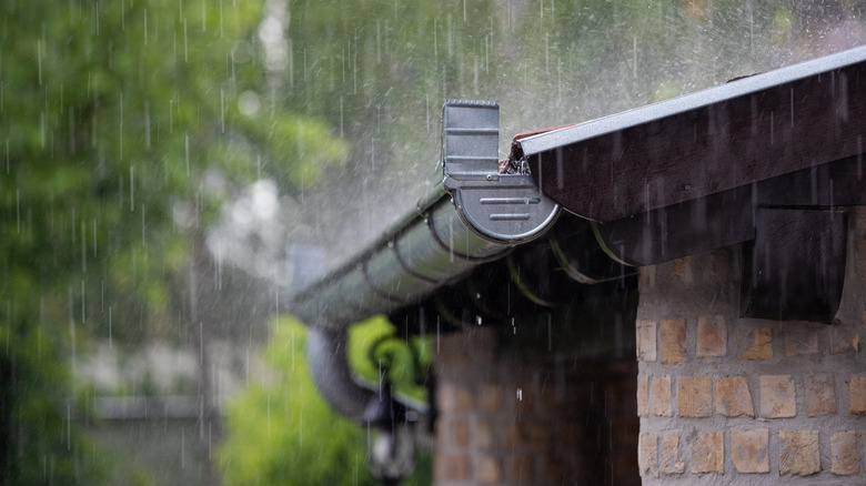 rain falling on roof