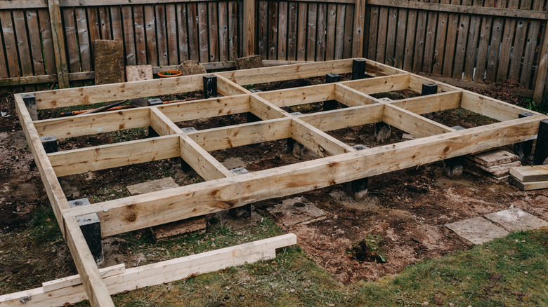 base structure in backyard