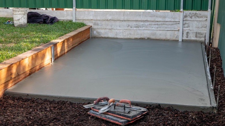 concrete slab for shed foundation