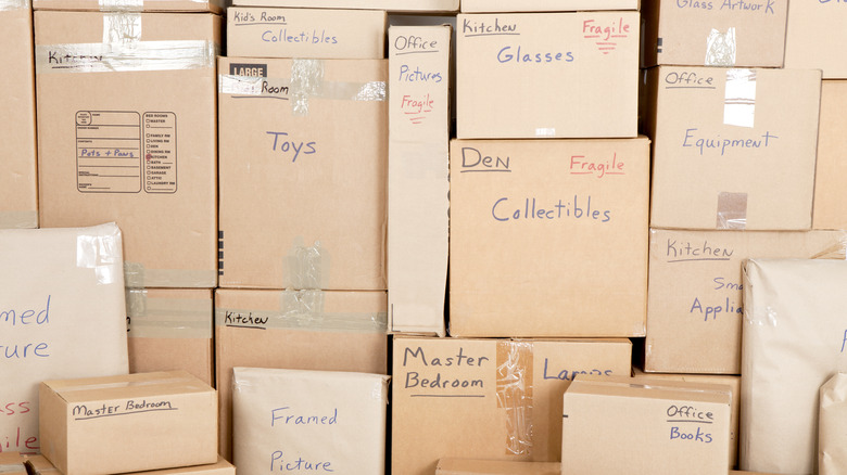 labeled moving boxes