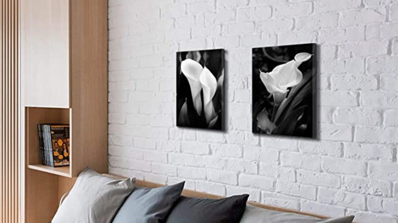 Black and white flower art