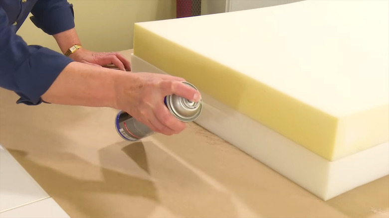 Using spray adhesive on foam