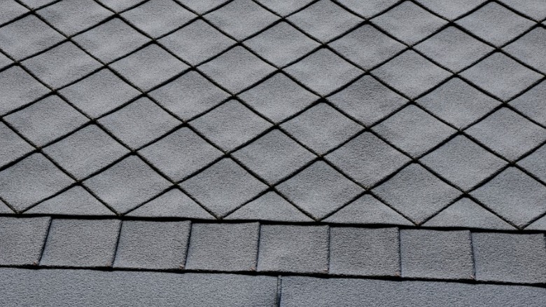 Closeup synthetic rubber slate